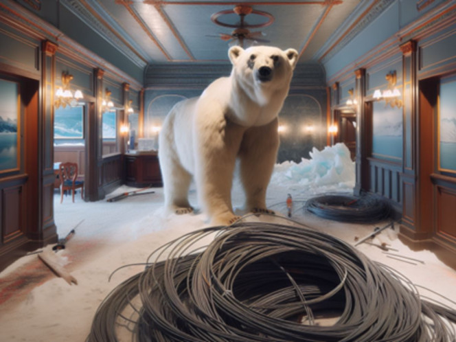 Un oso polar disecado fue robado durante una ola de frío extremo. / Foto: IA