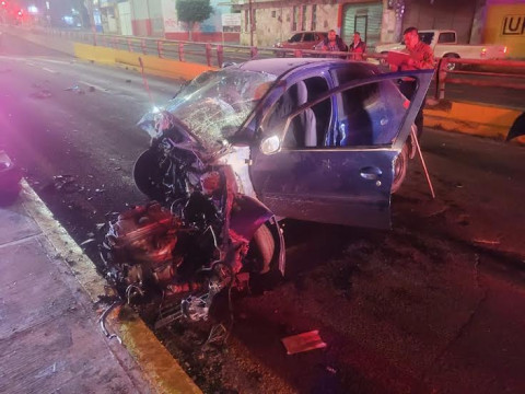 Auto chocado en Hidalgo