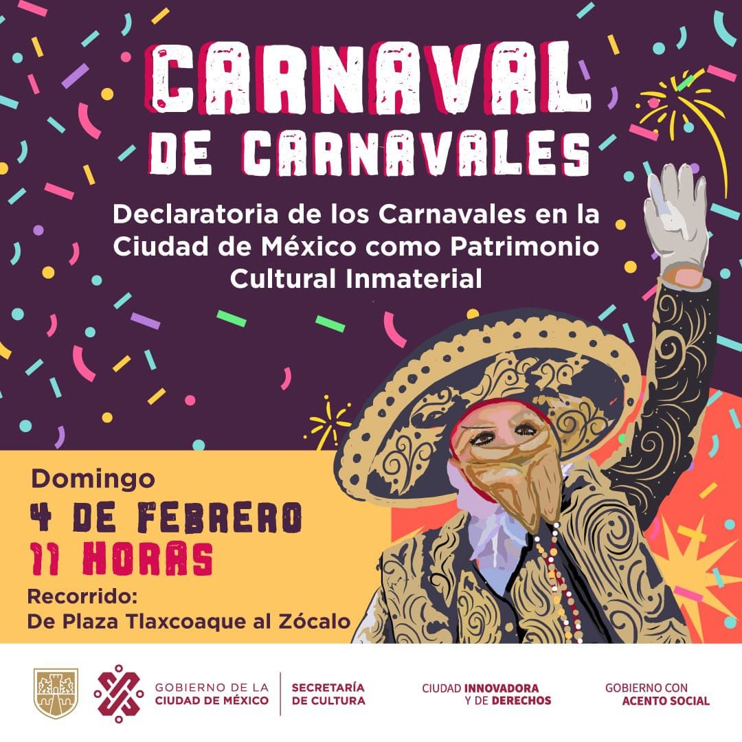 El 4 de febrero se realizará un recorrido de carnavales. (Foto: www.cultura.cdmx.gob.mx)